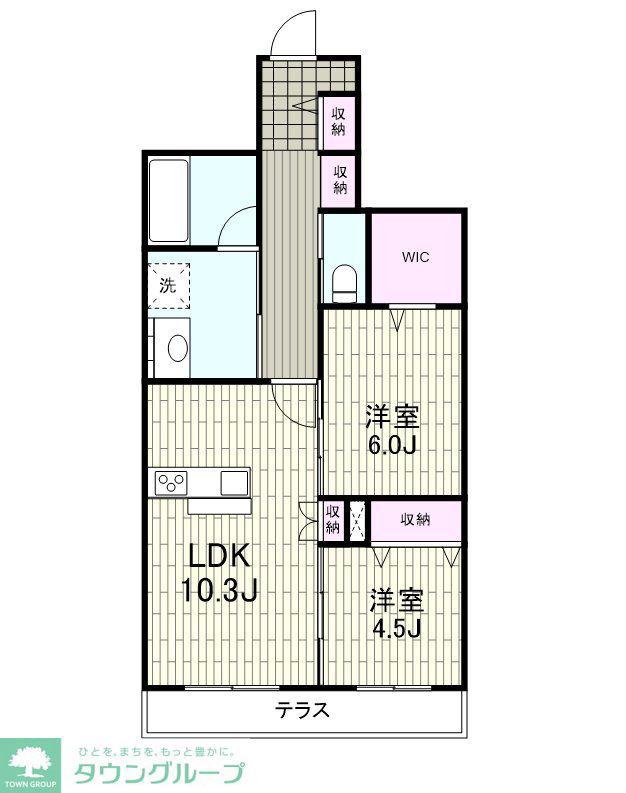 ラ カーザ ドルチェ(2LDK/1階)の間取り写真