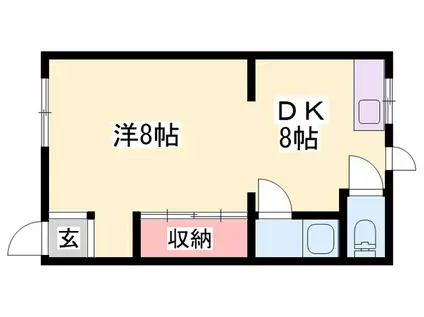 楠田ハイツ(1DK/2階)の間取り写真