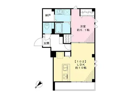 BROWNIE ブラウニー(1LDK/1階)の間取り写真