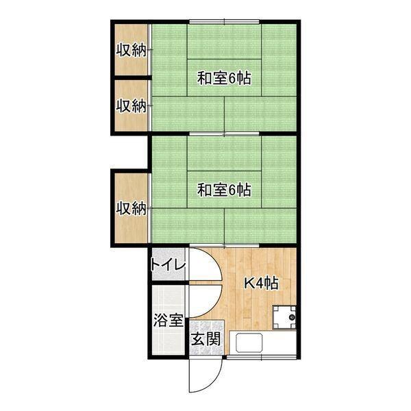 明石市和坂2丁目豊荘(2K/2階)の間取り写真
