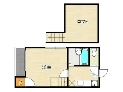 ドウェル・ジョイI(1K/2階)の間取り写真