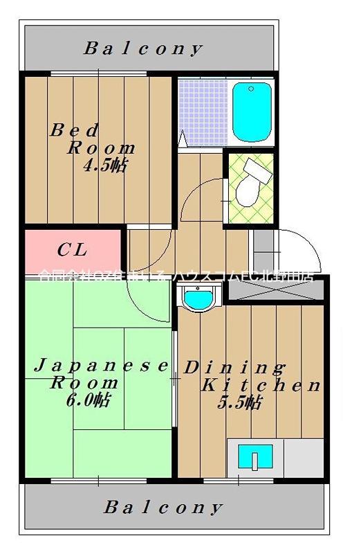 末広マンション(2DK/2階)の間取り写真