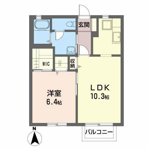 コーラルタウンA(1LDK/1階)の間取り写真