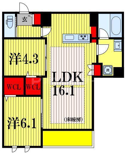 VICTOIRE 南流山(2LDK/2階)の間取り写真