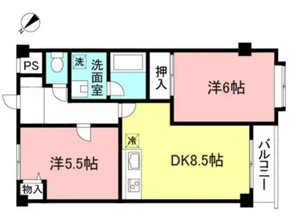 ROI RAFFINE(2DK/4階)の間取り写真