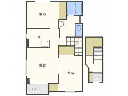フィオーレII(2LDK/2階)の間取り写真