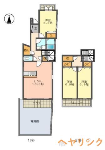 GREENWICHHOUSE(3LDK/2階)の間取り写真