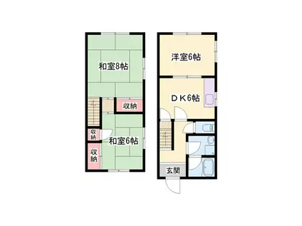 YOKハイムII(3LDK/1階)の間取り写真