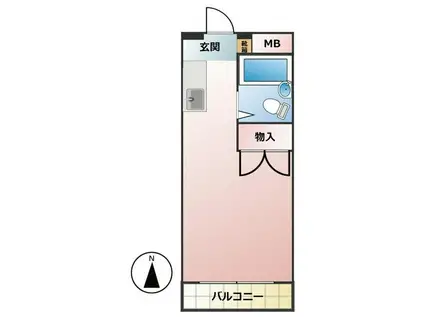 エル龍神橋(ワンルーム/1階)の間取り写真