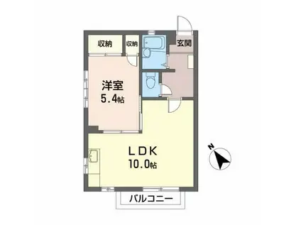 ボンエスポアールE(1LDK/2階)の間取り写真