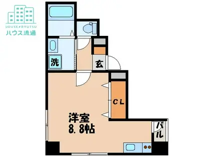 プレーンビルII(ワンルーム/4階)の間取り写真