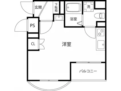 ティーズガーデン稲城(ワンルーム/2階)の間取り写真