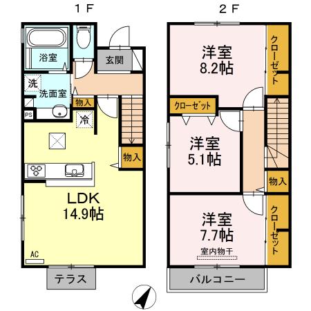 メゾン・ナナ(3LDK/1階)の間取り写真