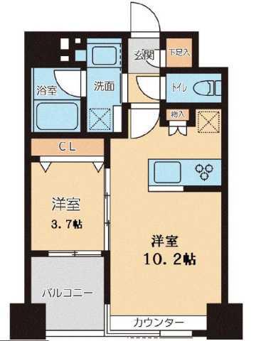 グランカーサ文京千石(1LDK/4階)の間取り写真