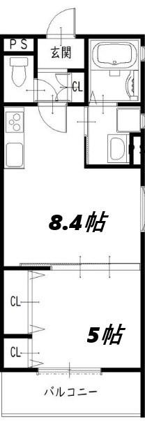 ピレーネ福町(1LDK/3階)の間取り写真