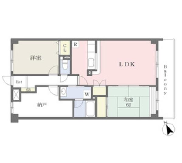 エストマール川名(3LDK/3階)の間取り写真