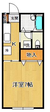シティフォレスト(1K/1階)の間取り写真