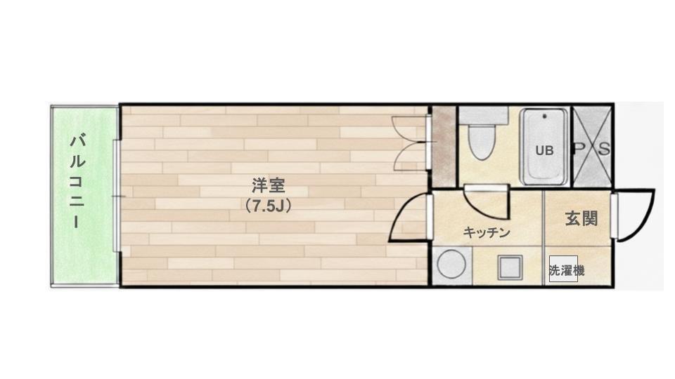 シティパレス山形(1K/3階)の間取り写真
