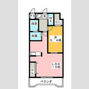 アートタウン ハル(1LDK/2階)の間取り写真