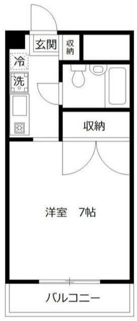 ヴェルデ多摩川(1K/1階)の間取り写真