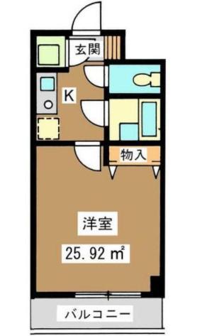 ペレテ雪谷(1K/3階)の間取り写真