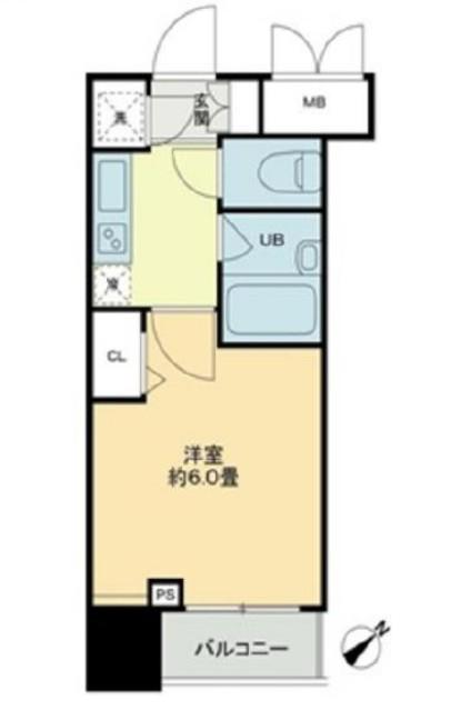 クロスレジデンス蒲田(1K/3階)の間取り写真