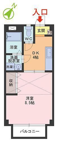リバーサイド翔002(1DK/2階)の間取り写真