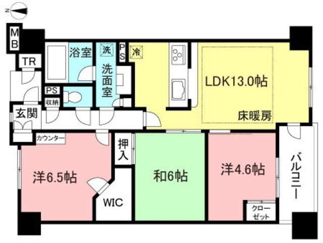 マイキャッスル仲町台ステーションフロント(3LDK/2階)の間取り写真