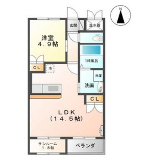フレシール萩原(1LDK/2階)の間取り写真