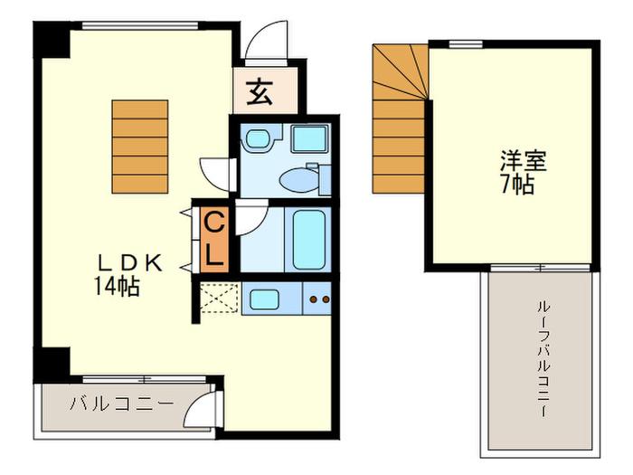 KDXレジデンス西新(1LDK/5階)の間取り写真