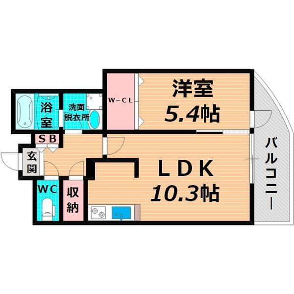 ジョイパーク鶴見(1LDK/4階)の間取り写真