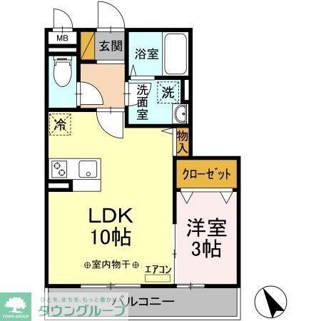 シャルマンコート(1LDK/2階)の間取り写真