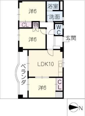 メゾンソレイユ(3LDK/3階)の間取り写真