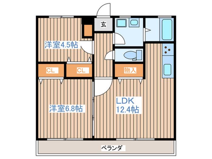 エントピア(2LDK/2階)の間取り写真