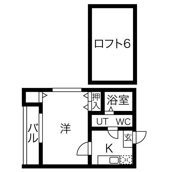 カーサ ドマーニ(1K/1階)の間取り写真