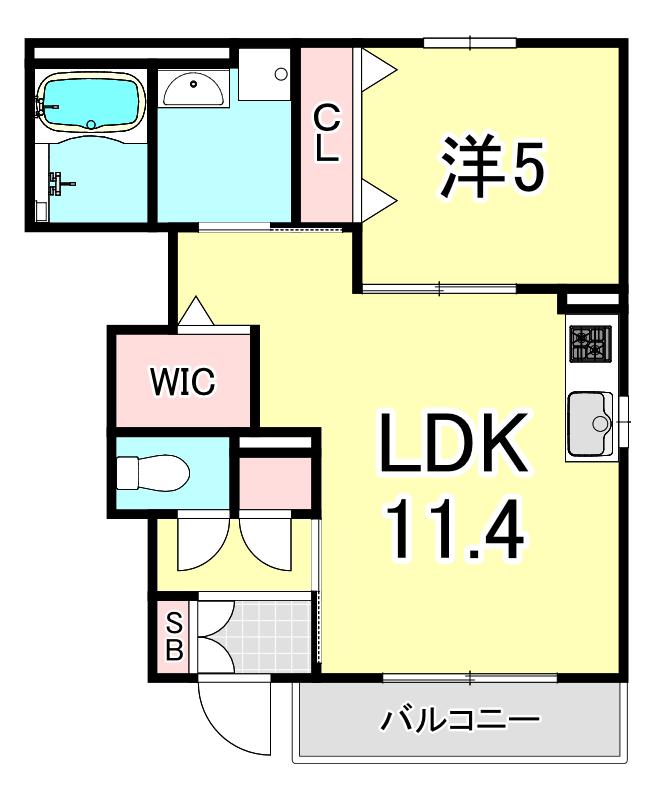 ルナテラス甲子園(1LDK/1階)の間取り写真
