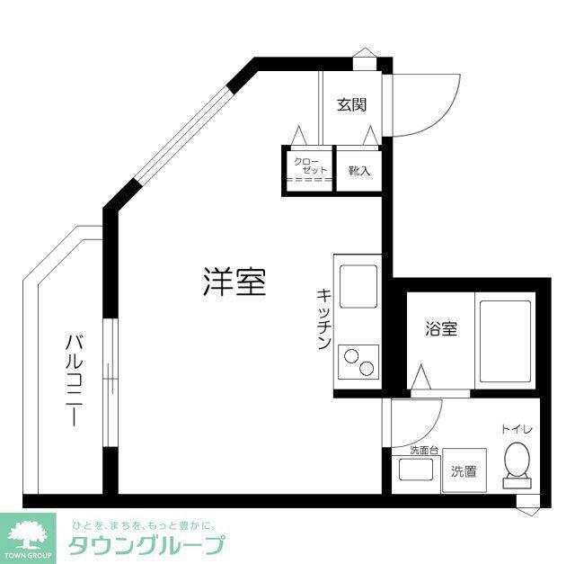 ウェール上馬(ワンルーム/2階)の間取り写真