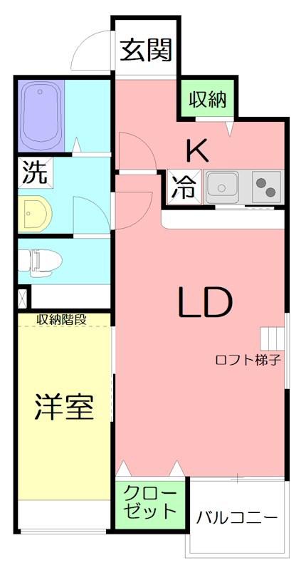 フォルケホイスコーレ湘南(1LDK/2階)の間取り写真
