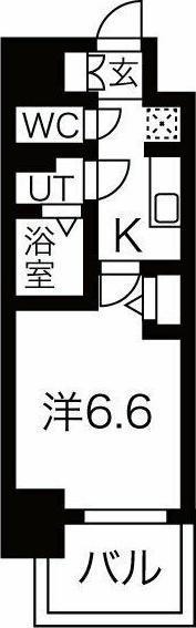 メイクス名駅南II(1K/14階)の間取り写真