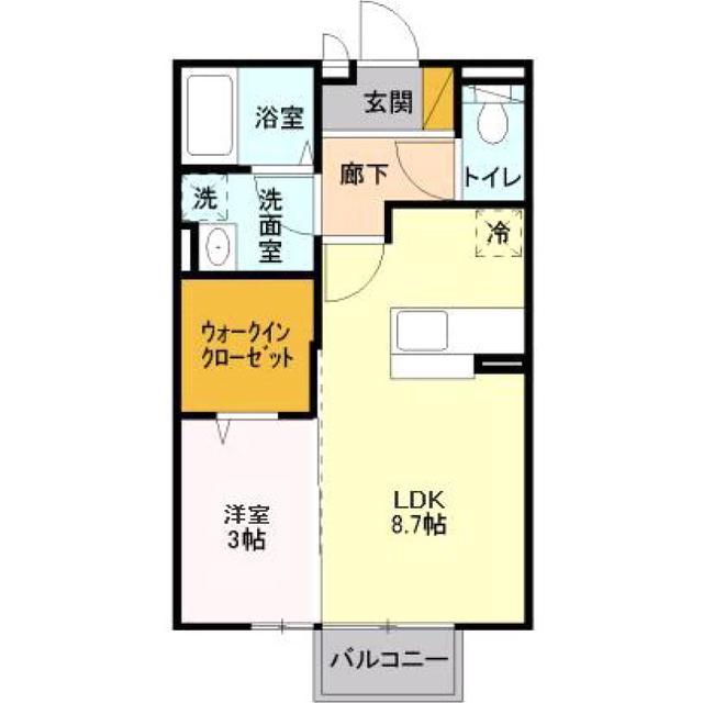 エクセルエーデルハイム(1LDK/2階)の間取り写真