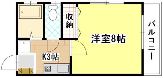 山根ビル光南(1K/1階)の間取り写真