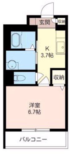 シャトーピエールII(1K/1階)の間取り写真