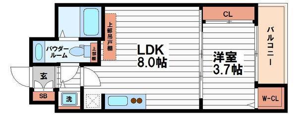 SERENITE北浜(1LDK/14階)の間取り写真