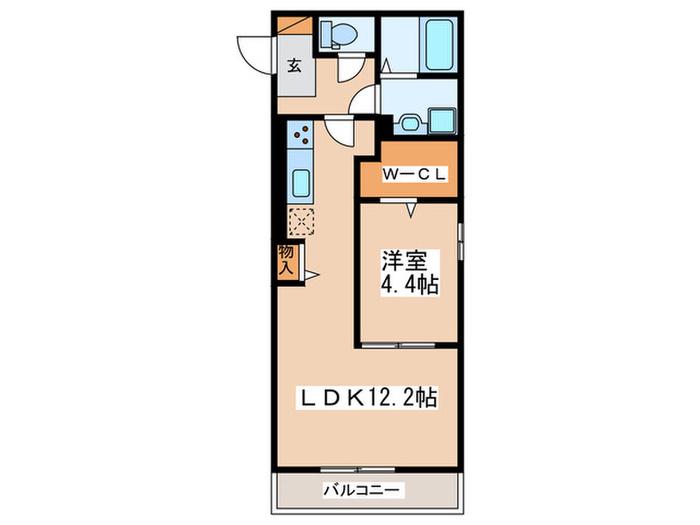 プレシャス湘南II(1LDK/2階)の間取り写真