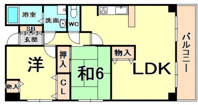 グランツOKAMOTOVII(2LDK/1階)の間取り写真