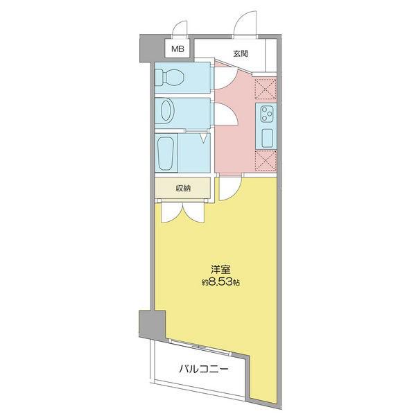 アビターレ豊前(1K/2階)の間取り写真