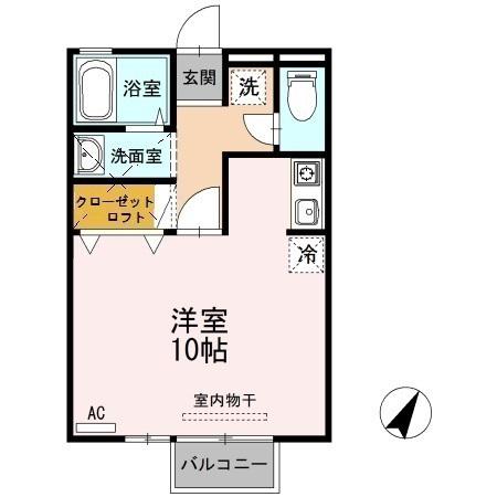 セジュール楷(ワンルーム/2階)の間取り写真