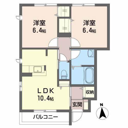 ポエート コンセール A(2LDK/1階)の間取り写真