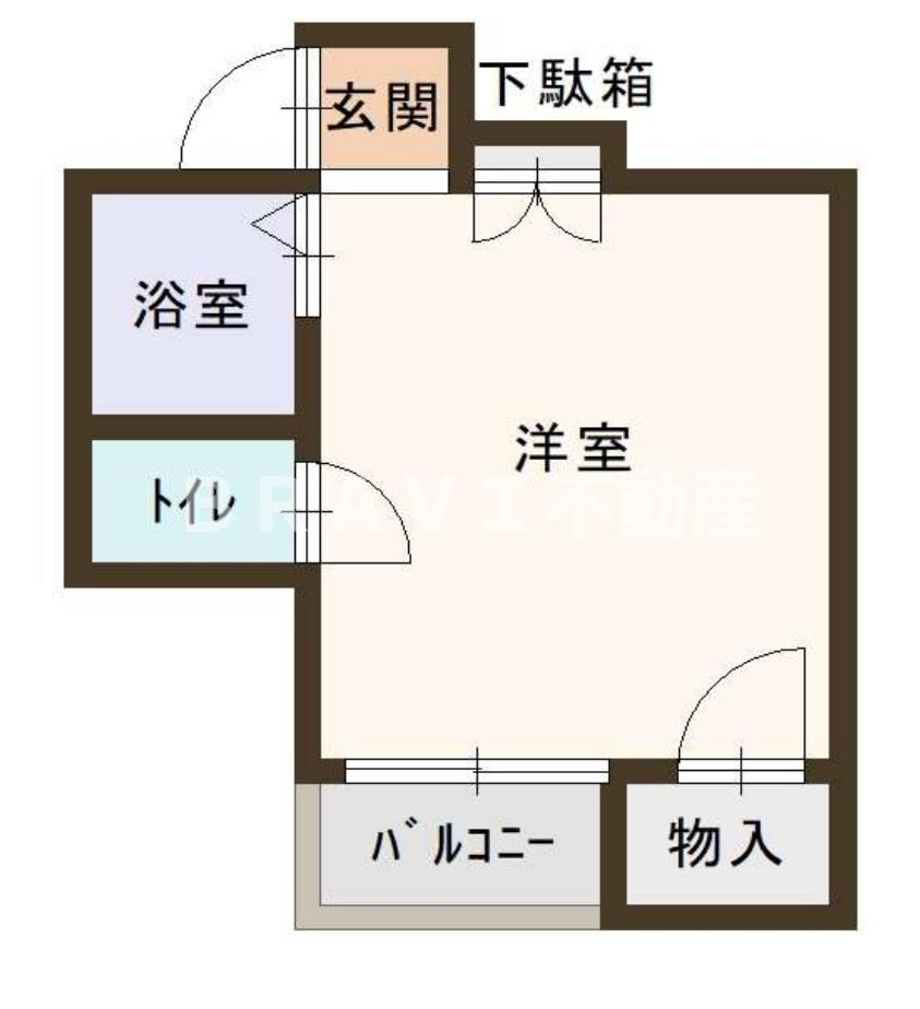 メゾン緑橋(ワンルーム/3階)の間取り写真