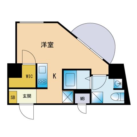 K&K俵 3号館(ワンルーム/3階)の間取り写真